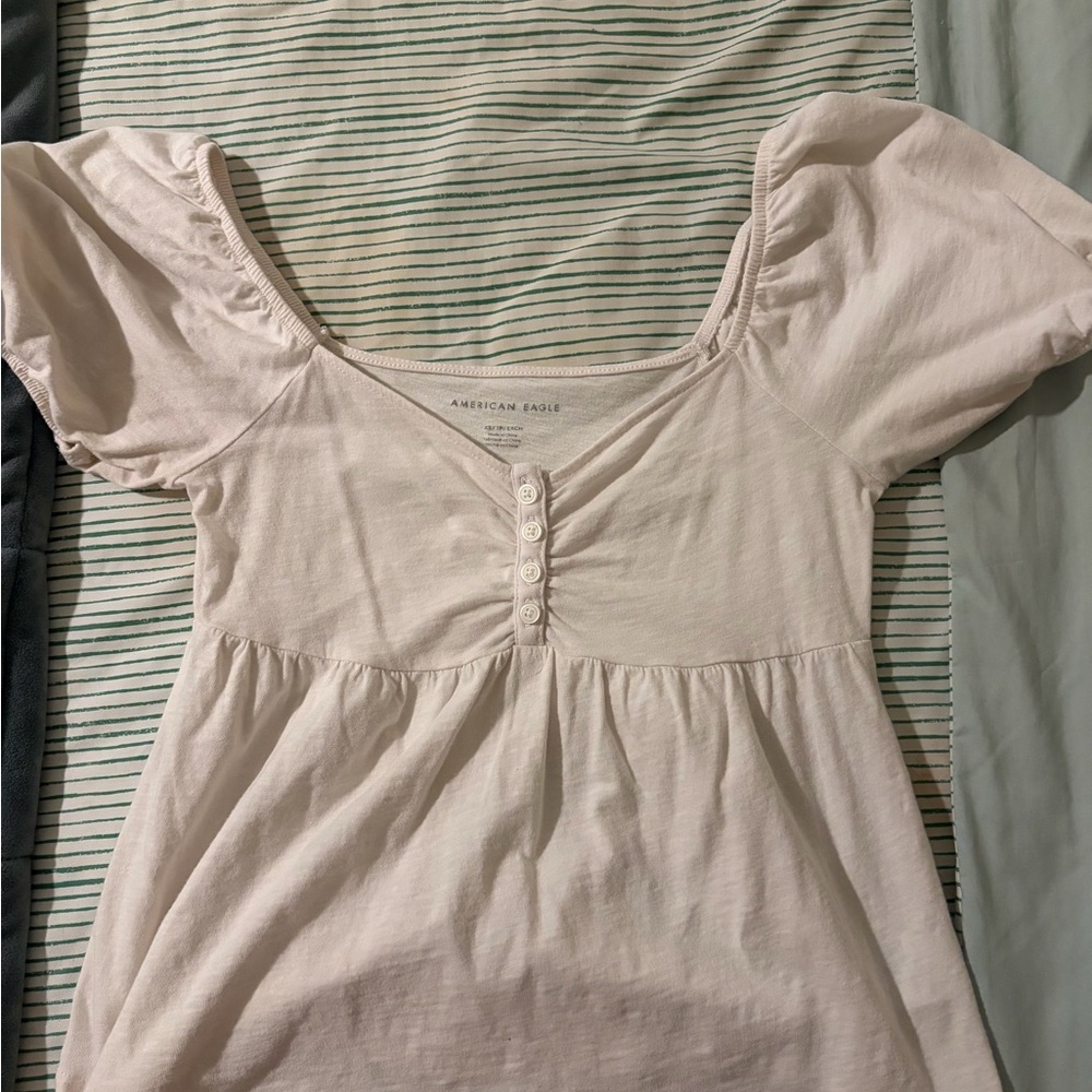 American Eagle Outfitters Women's Light Pink Blouse